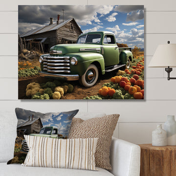 Pickup Truck Country Charm I - Pickup Truck Canvas Wall Art